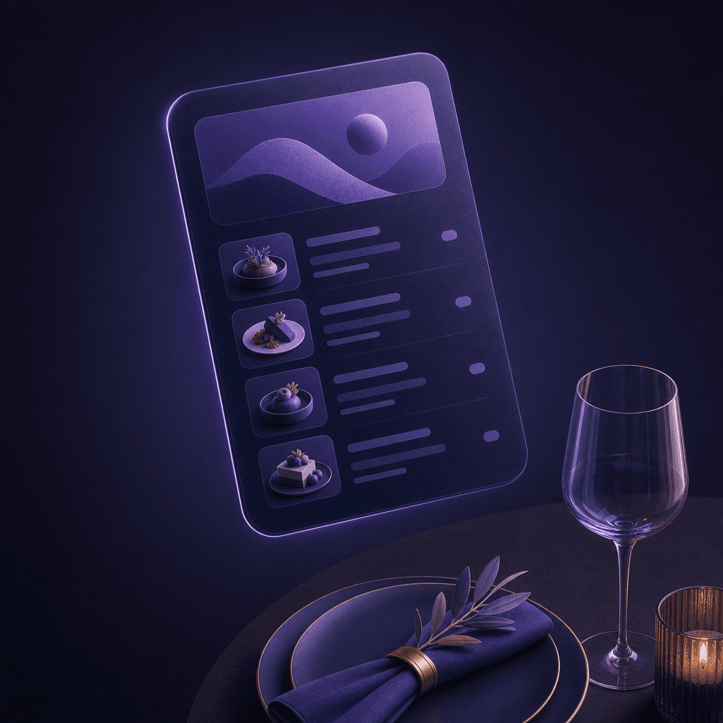 Illustration of a restaurant menu card